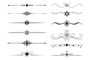 Divider Set of Flourish Floral Flower Separator Elements vector