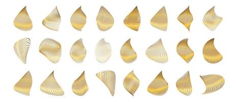Elegant Gold Abstract Drop Shape Collection With Natural Flowing Texture vector