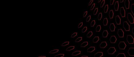 Black Red Tech Hexagon Background Banner vector