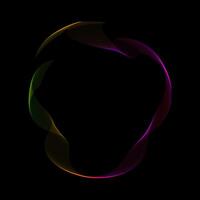 Round Abstract Colorful Tech Ring Circle on Black Background vector