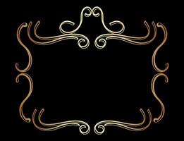 Elegant Royal Victorian Style Frame Background in Black and Gold vector