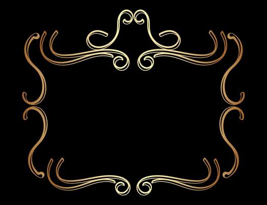 Elegant Royal Victorian Style Frame Background in Black and Gold