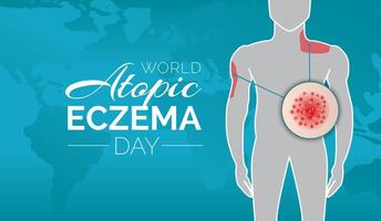 World Atopic Eczema Day Background Illustration Design with a Man vector