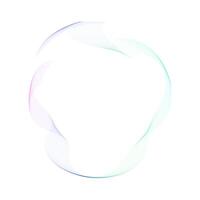 Round Abstract Tech Ring Circle in Purple and Green on White Background vector
