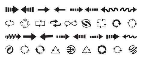 Arrow Line Icons set black and white for presentation your website vector