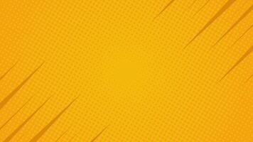 Bright yellow halftone background with fast lines vector
