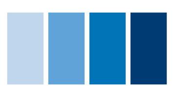 Baby Blue, Blue Grotto, Royal Blue, Navy Blue color palette. Set of bright color palette combination in rgb hex. Color palette for ui ux design. Abstract illustration for your graphic design, banner vector