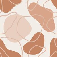 Organic shapes seamless pattern with lines. vector
