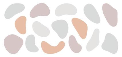 Abstract organic shapes set, hand drawn elements, pastel colors, isolated on white. Modern illustration. Flow forms template for design social media posts, stories background, covers, prints. vector