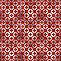 Winter knitted pattern. Nordic style ornament. Holiday background. Grid pattern, seamless wool texture, red illustration. vector