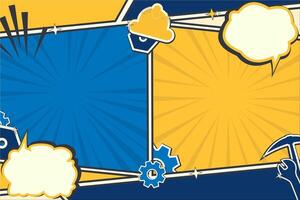 Labor day background with speech bubbles and comic layout vector