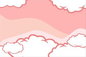 a pink and white background with clouds, a cartoon sun and clouds on a pink background, sky background, fantasy pastel color vector