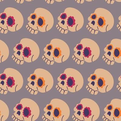 Cinco de Mayo seamless pattern background for packaging and decoration with skulls.