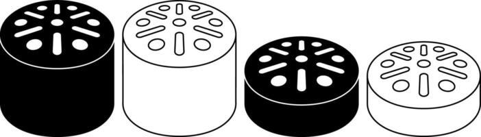 outline silhouette Briquette icon set vector
