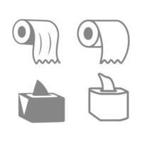 Collection of vintage Tissue and Toilet Paper Simple Icon Set vector