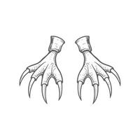 Pair of menacing monster claws design illustration vector