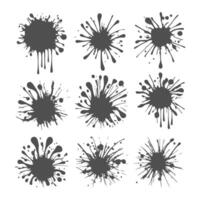 Ink blots and splatter collection vector