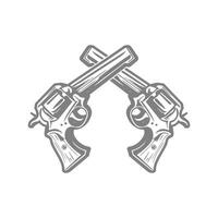 Crossed Revolvers Design Illustration vector