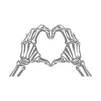 Skeleton Hands Forming a Heart Shape Illustration vector