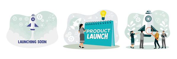 Professional entrepreneurs start business projects with innovation and collaboration. vector