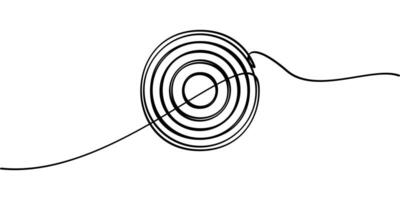continuous line drawing of target circle symbol. abstract line art illustration vector