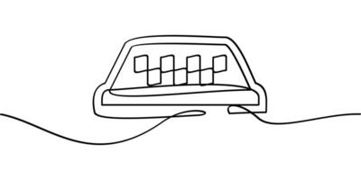 continuous line drawing of taxi symbol. abstract line art illustration vector