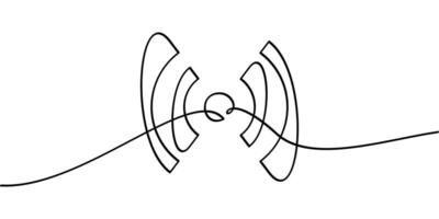 continuous line drawing of signal symbol. abstract line art illustration vector