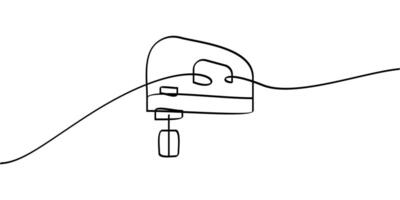 continuous line drawing of egg beater symbol. abstract line art illustration vector