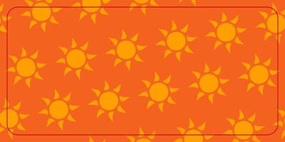 summer pattern with orange background with sun icon. perfect for your design project vector
