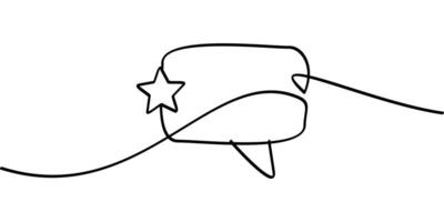 continuous line drawing review symbol. abstract line art illustration vector