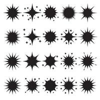 Silhouette line sparkle bundle in comic style with motion effects and burst strokes for dynamic layouts vector
