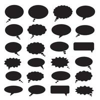 Cartoon speech bubble graphics silhouette bundle with dialogue box styles for pop art and comic design vector