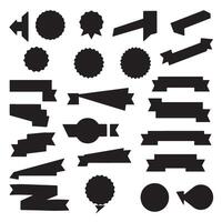 Start ribbons banner element set silhouette variation ideal for sticker, scroll tag, and ribbon label design vector