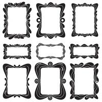Abstract geometric shapes Vintage Groovy Photo Frame Design Silhouette bundle featuring star accents and cartoon flow vector