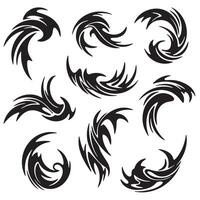 Motion energy line design elements with abstract dynamic strokes and silhouette bundle for fast motion graphics vector