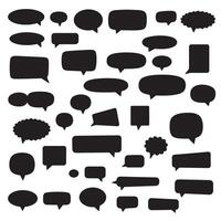 Bubble and dialogue box element silhouette bundle for messaging and web graphics vector