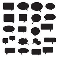 Dialogue box element silhouette bundle for comics, messages, and chat icon design vector
