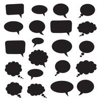 Comic art dialogue box element silhouette bundle for pop layout icons vector