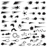 Sparkle and starburst doodle line illustration with silhouette icons for decoration background and design vector
