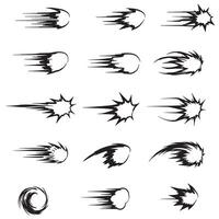 Expressive line movement stroke set with manga style effects swirl lines and action comic motion visuals vector