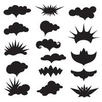 Groovy funky element tree, animal cartoon, flower and other element silhouette bundle with swirl corner styles vector