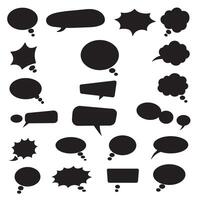 Speech and dialogue box element silhouette bundle for UI and social media layouts vector