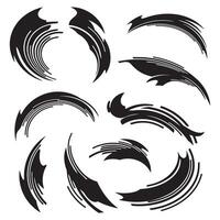 Visual energy design elements with dynamic motion line silhouettes and abstract stroke graphics bundle vector