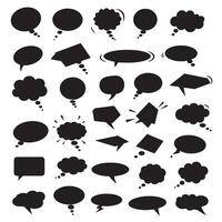 Dialogue box element silhouette bundle for modern infographic and speech layout vector