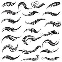 Motion lines and dynamic abstract stroke elements with energy silhouette design for speed illustration vector