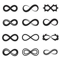 Infinity sign silhouette collection bundle for branding and abstract layout vector