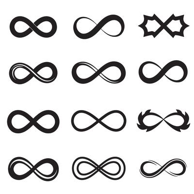 Infinity sign silhouette collection bundle for branding and abstract layout