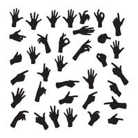 Hand gesture icon collection with man hand silhouette variation design bundle set, abstract palm signs for business logo or spiritual art template vector