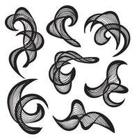 Abstract silhouette bundle of dynamic energy lines and motion elements for speed design and visual movement vector