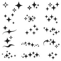 Line sparkle speed effect bundle in silhouette comic style with layout strokes and graphic elements vector